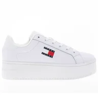 Trampki damskie - Buty Tommy Hilfiger TJW Flatform Ess EN0EN02518-YBS - białe - miniaturka - grafika 1