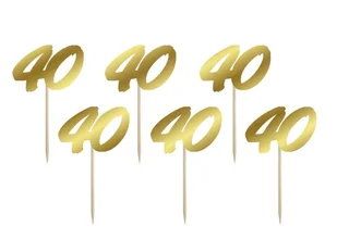 Pikery na tort 40 - 6 szt. - Gadżety na imprezę - miniaturka - grafika 1