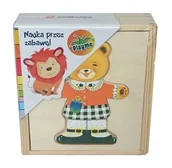 Puzzle - Brimarex Miś do przebierania dziewczynka Drewno - miniaturka - grafika 1