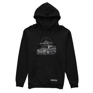 Czarna bluza z kapturem MERCEDES 190E-L - Odzież do sportów motorowych - miniaturka - grafika 1