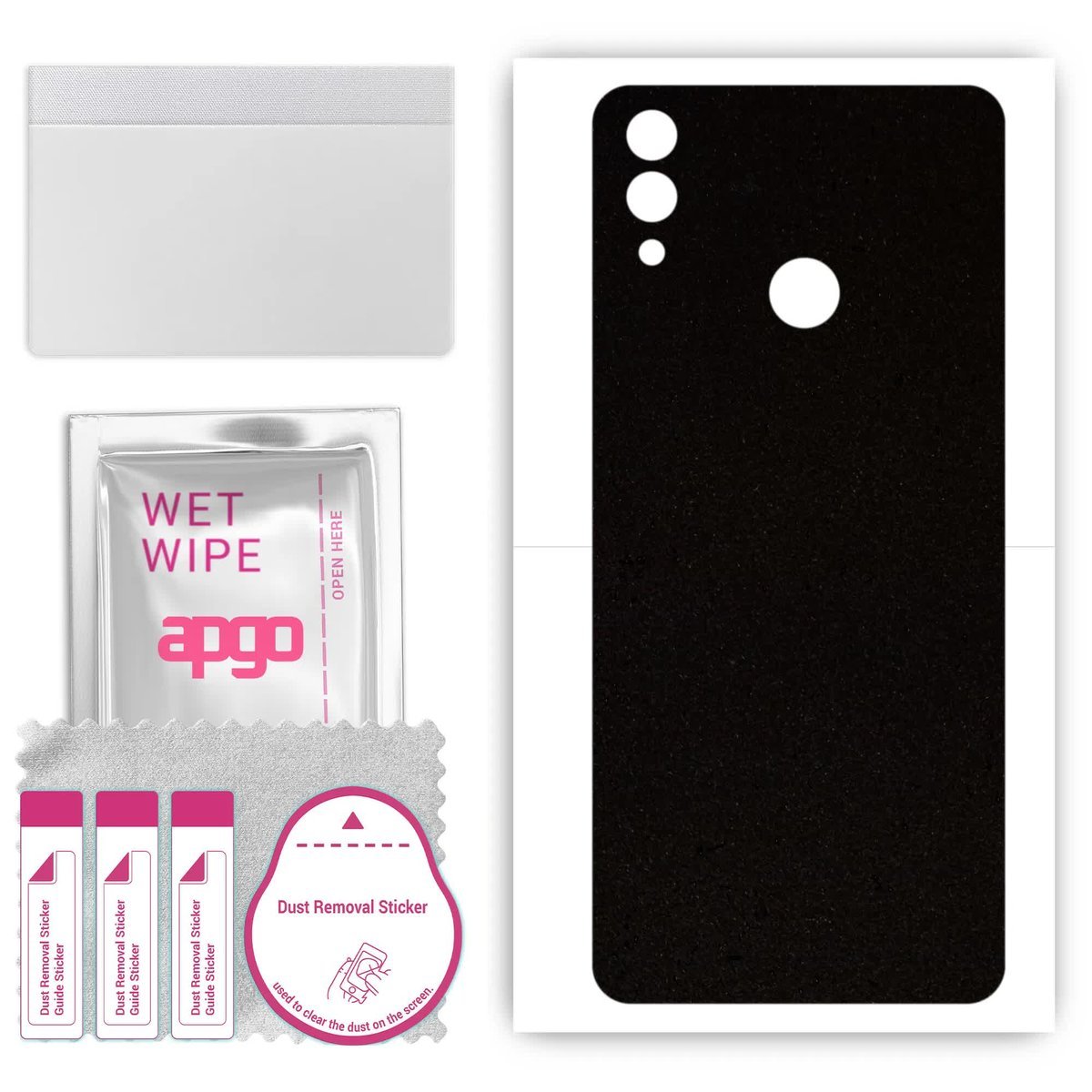 Folia naklejka skórka strukturalna na TYŁ Zamsz do Honor 8C - Zamsz Czarny - apgo SKINS