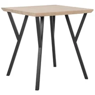 Stoły z krzesłami - Beliani Stół do jadalni 70 x 70 cm jasne drewno z czarnym BRAVO - miniaturka - grafika 1