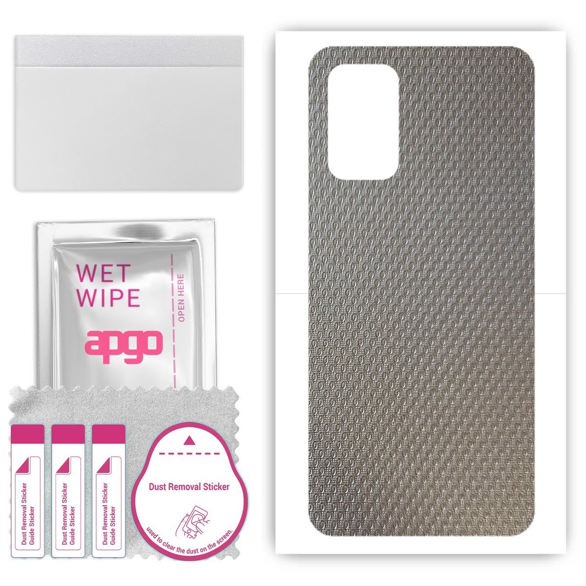 Folia naklejka skórka strukturalna na TYŁ do HTC Wildfire E Star - Aluminium krople - apgo SKINS