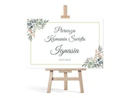 Gadżety na imprezę - Plakat komunijny personalizowany - I Komunia Święta - 60x40 cm - miniaturka - grafika 1