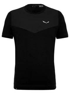 Koszulki sportowe męskie - Salewa Koszulka funkcyjna "Lavaredo" w kolorze czarnym - grafika 1