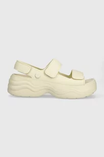 Crocs sandały Skyline Slide damskie kolor beżowy na platformie 208183 - Sandały damskie - miniaturka - grafika 1