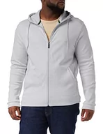 Bluzy męskie - BOSS Męska bluza Saggy Curved z bawełny organicznej z kapturem, zamkiem błyskawicznym i logo, Light/Pastel Grey59, M - miniaturka - grafika 1