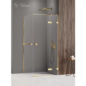New Trendy EXK-3171 KABINA AVEXA GOLD SHINE PROSTOKĄTNA L 90x100x200 CZYSTE 6mm ACTIVE SHIELD - Kabiny prysznicowe - miniaturka - grafika 1