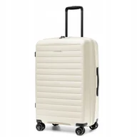 Walizki - PUCCINI Walizka Średnia Podróżna z Poszerzeniem Polipropylen Biała PP028B-0 - miniaturka - grafika 1