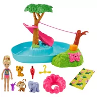Domki dla lalek - Mattel Barbie Chelsea Wakacyjna przygoda w basenie - - miniaturka - grafika 1