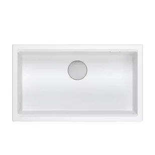 DASH 110 GraniteQ zlewozmywak snow white 76x44x23,5 cm 1-komorowy wpuszczany z syfonem manualnym stal szlachetna - Baterie kuchenne - miniaturka - grafika 1