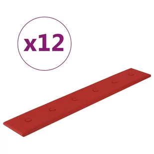 vidaXL Panele ścienne, 12 szt, kolor wina, 90x15 cm, sztuczna skóra 344000 - Panele ścienne i boazeria - miniaturka - grafika 3
