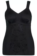 Koszulki i topy damskie - Ulla Popken Damski top modelujący sylwetkę, koszulka żakardowa, czarna, 110, czarny - miniaturka - grafika 1