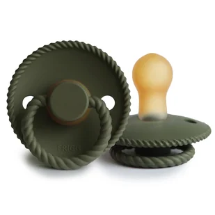 Smoczek uspokajający Rope Kauczuk Olive 0-6m FRIGG - Smoczki uspokajające - miniaturka - grafika 1