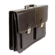 Torebki damskie - 539 Teczka męska z 2 kieszeniami - brąz KEMER - miniaturka - grafika 1