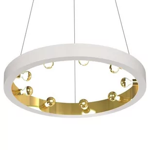 Milagro by Zień Wisząca LAMPA loft CASSIOPEIA 5035 by Zień okrągła OPRAWA metalowy ZWIS pierścień biały złoty - Lampy sufitowe - miniaturka - grafika 1