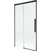 Parawany nawannowe - Mexen Rox parawan nawannowy 2-skrzydłowy rozsuwany 100 x 150 cm, transparent, czarny - 8C9-100-001-70-00 - miniaturka - grafika 1