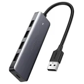 Adaptery i przejściówki - Ugreen 4w1 USB do 4x USB 3.0 + USB-C szary - miniaturka - grafika 1