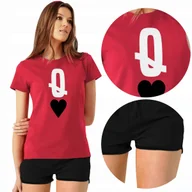 Piżamy damskie - PIŻAMA Damska + Szorty Czarne QUEEN Różne WZORY M - miniaturka - grafika 1