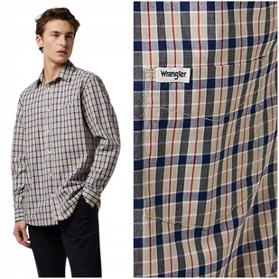 Wrangler 1 PKT SHIRT Beige klasyczna koszula bawełniana męska w kratę XXL - Koszule męskie Wrangler 1 PKT SHIRT Beige klasyczna koszula bawełniana męska w kratę XXL - Koszule męskie - miniaturka - grafika 1
