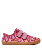 Buty dla dziewczynek - Froddo Kapcie Barefoot Canvas G1700390-2 S Różowy - miniaturka - grafika 1