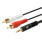 Kable - TB Kabel 3,5mm MiniJack 2x RCA M/M chinch 2,5m AKTBXAJ2RCA250B - miniaturka - grafika 1