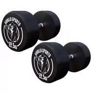 Hantle i ciężarki - Hantla stała Gorilla Sports żeliwna gumowana 2x22,5 kg - miniaturka - grafika 1