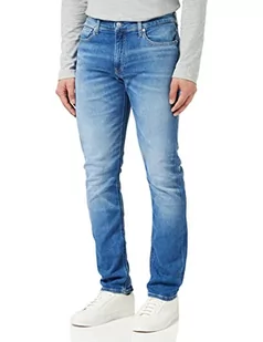Calvin Klein Jeans Męskie spodnie slim, Dżinsowa średnia, 40W / 32L - Spodenki męskie - miniaturka - grafika 1
