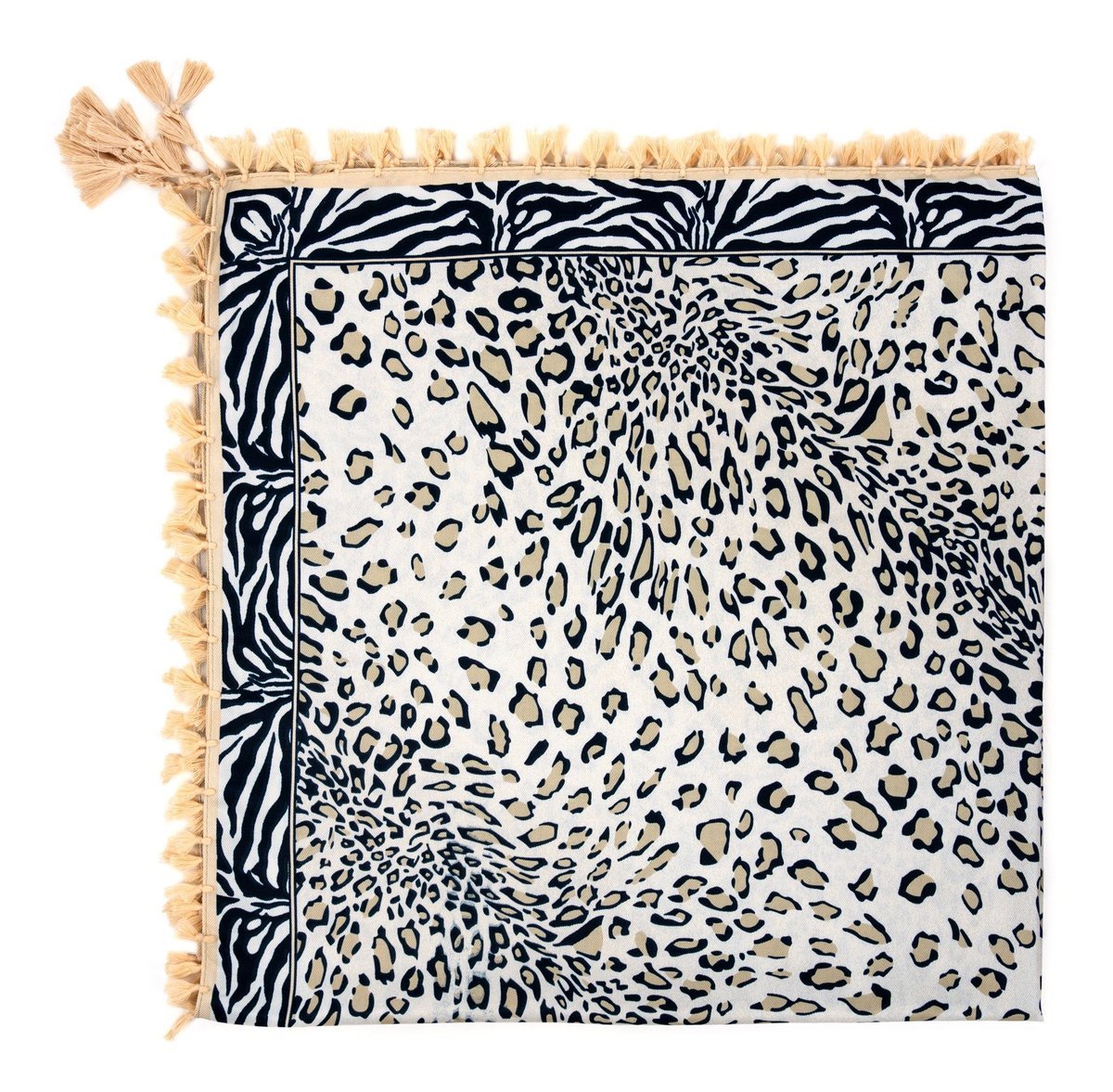 Chusta Damska W Panterkę Szal Szalik We Wzory Z Frędzlami Wiosenna Duża