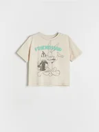 Bluzki dla niemowląt - Reserved - Bawełniany t-shirt Looney Tunes - jasnoszary - miniaturka - grafika 1
