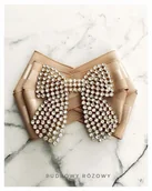 Broszki - Brosza z Kokardą wysadzaną kryształkami New - miniaturka - grafika 1