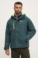 Kurtki i kamizelki sportowe męskie - Jack Wolfskin kurtka outdoorowa Troposphere kolor zielony - miniaturka - grafika 1