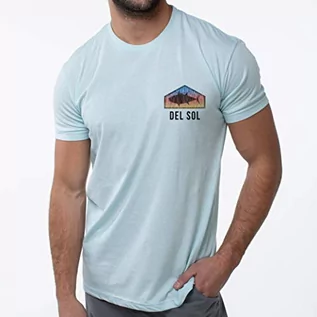 Koszulki męskie - Del Sol Del Sol Męski T-shirt Classic Crew Tee  Big Fish Ice Blue  zmienia kolor czarny w żywe kolory na słońcu  rozmiar XXL - grafika 1