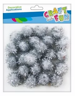 Craft with Fun Ozdoba dekoracyjna Pompon 24szt/2cm Biel Brok 12/144 - Pozostałe akcesoria dla plastyków - miniaturka - grafika 1
