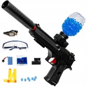 Zabawki militarne - Pistolet Automat Na Kulki Żelowe Wodne I Strzałki Czarny 2W1 Elektryczny - miniaturka - grafika 1