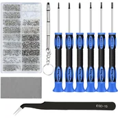 Śrubokręty - Zestaw do naprawy okularów precyzyjne śrubokręty śrubki szczypce noski - miniaturka - grafika 1