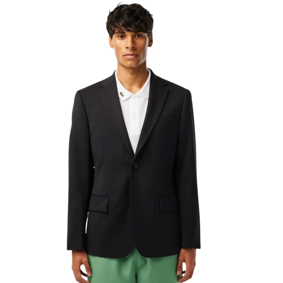 Marynarka męska Lacoste Slim Fit wełniana elegancka granatowa r. XS