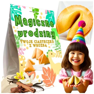 Ciasteczko z Wróżbą "Magiczne Urodziny" - dla Dzieci - Komplementy - 1 szt - Desery dla dzieci - miniaturka - grafika 1
