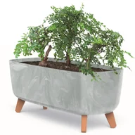 Donice - Doniczka skrzynka nóżki wkład 58 cm szary beton - miniaturka - grafika 1