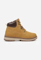 Botki męskie - Jasnobrązowe Trapery Trzewiki Ozdobione Przeszyciami Zobelle - miniaturka - grafika 1