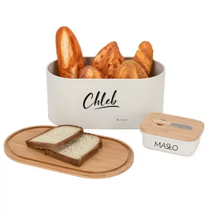 CHLEBAK STALOWY + MASELNICZKA Z NOŻYKIEM E-6022 - Chlebaki - miniaturka - grafika 3