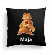 Poduszki dekoracyjne - Foto Poduszka Czarna Garfield Kot Kotek + IMIĘ 2 - miniaturka - grafika 1