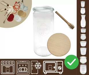 Słoiki WECK / drewniane wieko, nabierak słoik 1040ml 1l CYLINDER / Wamar-Sosenka - Pojemniki kuchenne Słoiki WECK / drewniane wieko, nabierak słoik 1040ml 1l CYLINDER / Wamar-Sosenka - Pojemniki kuchenne - miniaturka - grafika 1