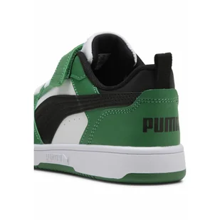 Dziecięce sneakersy PUMA Rebound V6 Lo PUMA White Black Archive Green - Odzież sportowa dziecięca - miniaturka - grafika 1