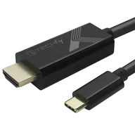 Adaptery i przejściówki - Techly IADAP-USBC-HDMI5TY adapter kablowy 5 m USB Type-C HDMI Typu A (Standard) Czarny - miniaturka - grafika 1