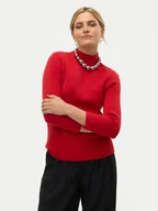 Swetry damskie - Vero Moda Golf Gold 10320585 Czerwony Regular Fit - miniaturka - grafika 1