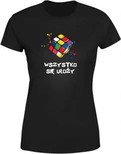 Koszulka damska Kolorowa Kostka Rubika - Wszystko się ułoży t-shirt damska - Koszulki i topy damskie - miniaturka - grafika 1