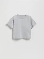Bluzki dla niemowląt - Reserved - Bawełniany t-shirt - jasnoszary - miniaturka - grafika 1