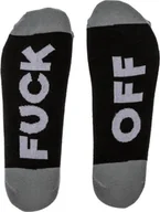 Skarpetki męskie - Out of the blue Długie Skarpetki z Napisem - FUCK OFF szaro-czarne - miniaturka - grafika 1