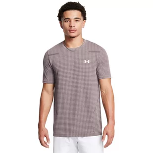 Męska koszulka treningowa Under Armour Vanish Seamless Grid SS - beżowa - UNDER ARMOUR - Koszulki sportowe męskie - miniaturka - grafika 1
